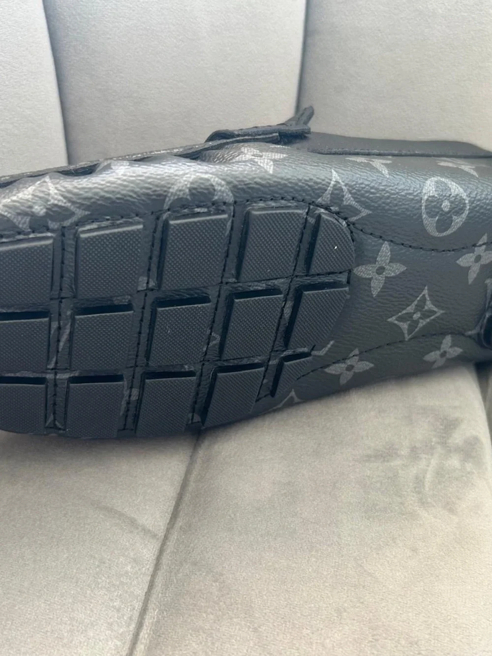 Louis Vuitton Black Monogram Heel Cap with Subtle Logo